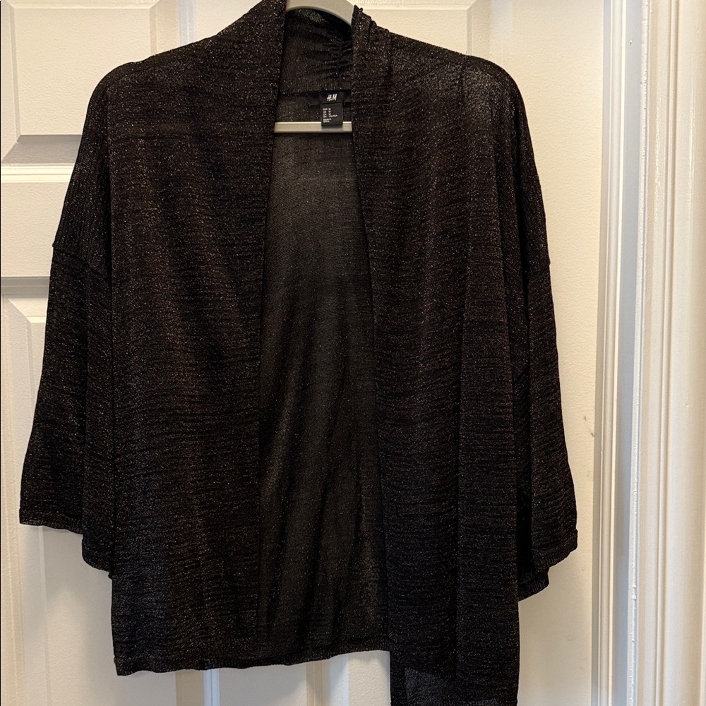 H&M Black Draped Cardigan